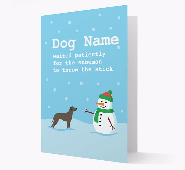 '{dogsName} and Snowman' - Personalized {breedFullName} Christmas Card